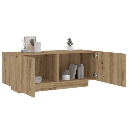 MOBCANT Nachttisch, Beistellschrank Sofatisch Nachtischschränke Beistelltisch Geeignet für Hotel Schlafzimmer Wohnstube Wohnung Artisan-Eiche 100x35x40 cm Holzwerkstoff