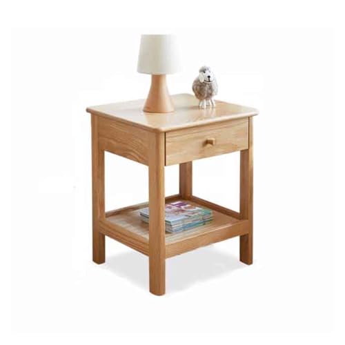 lskdnrufh Kleines, quadratisches Aufbewahrungsregal aus Eiche, einfache Schlafzimmermöbel, Nachttisch aus Holz