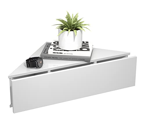 VCM Holz Wandschublade Nachtschrank Wandboard Eckregal Schublade Konsole Nachttisch Usal S Weiß