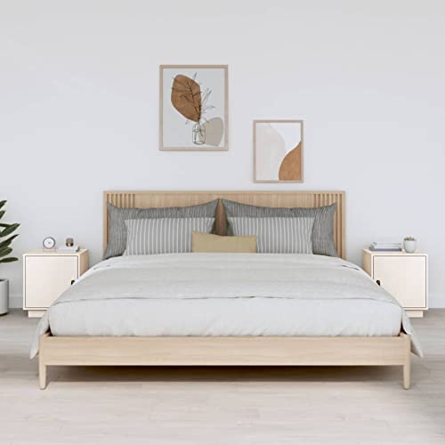 Fasba Nachttische 2 STK. Weiß 40x34x45 cm Massivholz Kiefer, Beistelltisch mit viel Stauraum, Nachtschrank, Nachtkommode, Nachtkonsole/ 818278
