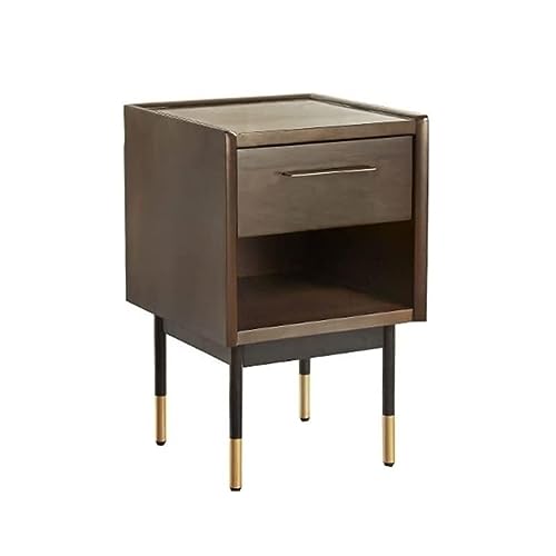 LaYaQbin Nachttisch Nachttisch, Holz-Nachttisch, Wohnzimmer-Sofa, Seitenschrank, Schlafzimmer-Wohnzimmerm bel mit Schublade und offenem Regal