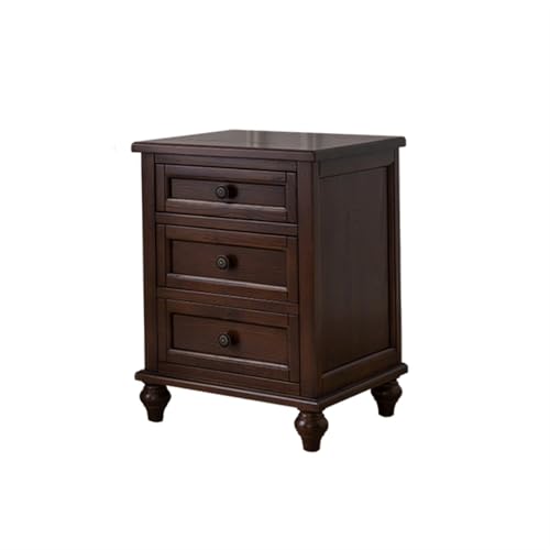 Schlichte Schwarz/weißer Nachttisch, Aktenschrank mit drei Schubladen, Aufbewahrungsschrank aus Massivholz for Wohnzimmer, Schlafzimmer, Arbeitszimmer, Bücher, Lampen usw. ?für Schlafzimmer/Wohnzimmer