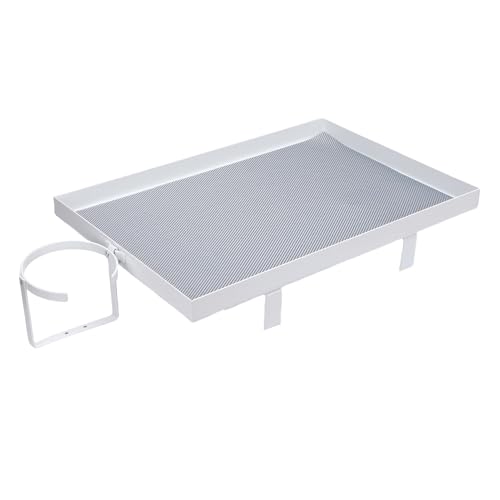 Zerodis Nachttisch-Regal, Ansteckbares Etagenbett-Tablett Zum Anklemmen mit Getränkehalter-Organizer für die Couch (White)