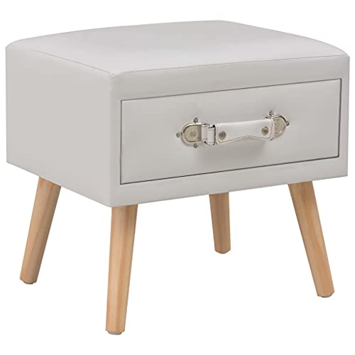 IBUQDDV Nightstand Telefontisch Ablagetisch Sofatisch Nachttisch Weiß 40x35x40 Kunstleder für Schlafzimmer, Küche, Flur, Balkon