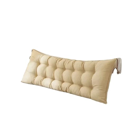 ZYAYNG Sitzbank-Kissen Bankkissen Sofa Langes Kissen Kopfteil Lesekissen Nachttisch verdicktes Kissen Große Rückenlehne Lendenkissen Rückenstütze Gartenmöbel(Beige,90x45c m)