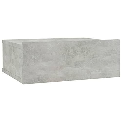 Genérico Wenjingqi 800314 Nachttisch, Sperrholz, Grau, Beton, 40 x 30 x 15 cm, Grau