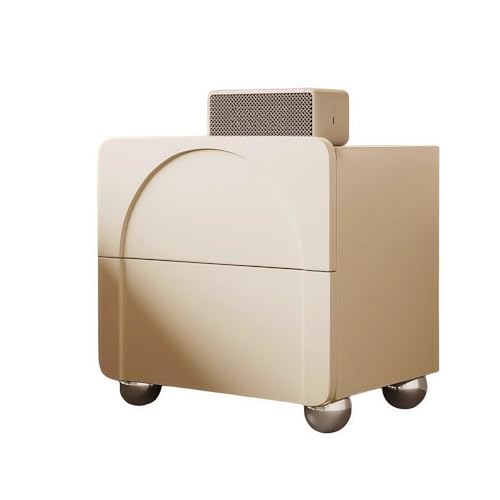 Nachttisch mit 2 Schubladen, Kleiner Frisiertisch, Nachttisch, Kommode, multifunktionaler moderner Nachttisch für Schlafzimmer und Wohnzimmer (Beige)