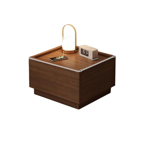 Vepnby Nachttisch Schmal, Kleiner Nachtschrank mit Schublade, Frei Kombinierbar, Grifflos, Schubladenschrank für Schlafzimmer, Wohnzimmer(Brown,40x40x25 cm)