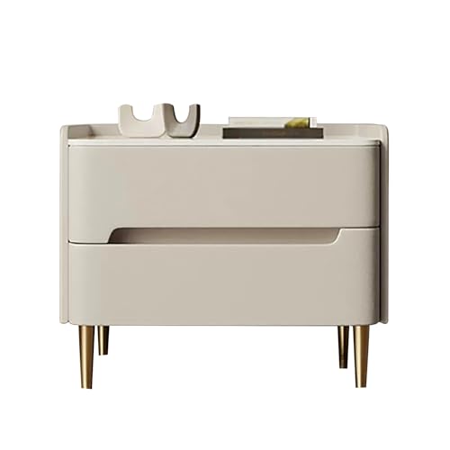 OIFAODAO Nachttisch, Kleiner Nachttisch, Aufbewahrungsorganisator for Möbel, Mini-Kommode, Kommode for Schlafzimmer, Wohnzimmer, Wohnheim, Bauernhaus(White,45x40x48 cm)