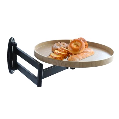 GkgWuxf Wandmontierter Klapptisch, Klappwandschisch - Rotierender Nachttisch - Einziehbarer Klappwandstand, Abnehmbarer schwimmender Schreibtisch für Zuhause, Studio, Studio