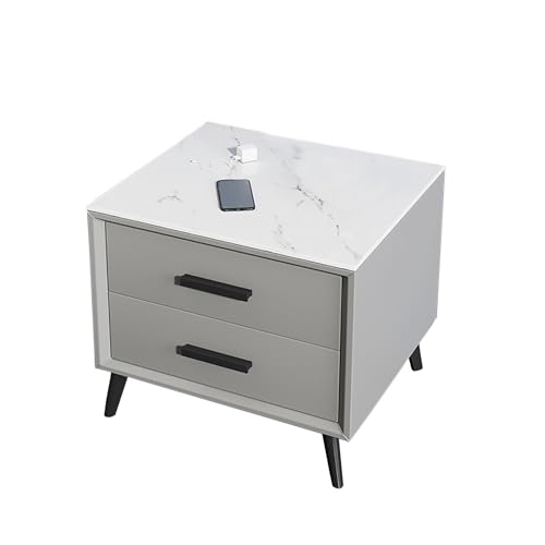 OIFAODAO Nachttisch, Kommode for Schlafzimmer, stabile Nachttische mit Stauraum und Schubladen, Beistelltisch, for Schlafzimmermöbel, kleine Räume(Dark Gray)