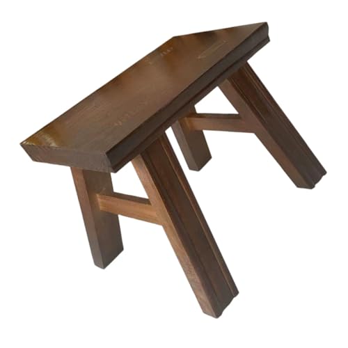 Hemobllo Kleine Bank Eitelkeitsstool Tritthocker Fürs Bett Betttritthocker Kinderhocker Pflanzenhocker Vintage Tritthocker Nachttisch Stuhl Für Holz Light Brown