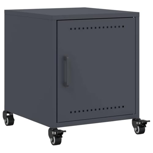 ULUYYUC Nightstand Nachttische Nachtschränkchen Kleiner Tisch - Nachttisch Anthrazit 36x39x43,5 cm Stahl für Jugendzimmer Wohnzimmer Schlafzimmer Küche