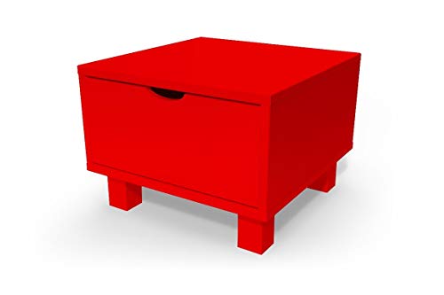 ABC MEUBLES - Nachttisch aus Holz Cube + Schublade - CHEVCUB - Rot