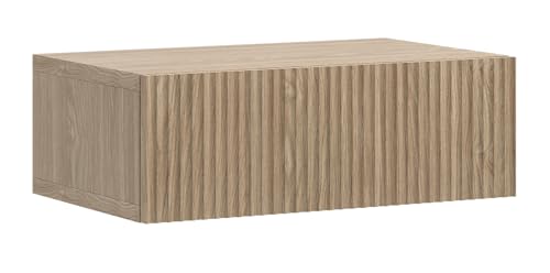 Selsey Nachttisch Beistellschrank Beistelltisch Nachtschrank 50 cm Hängend mit Schublade Eiche Geölt Gefräste Fronten Nolie