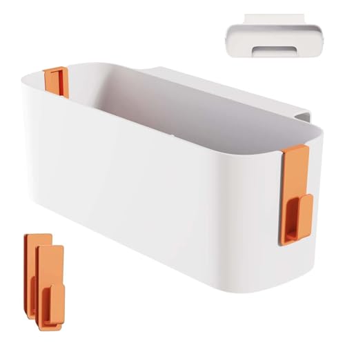 Bett Organizer zum Einhängen, Bett Organizer zum Einhängen mit Haken, Hängebett Organizers Aufbewahrungskorb, Robuste Nachttisch Caddy, für Büro, Schule, Zuhause, Wohnheim, Etagenbett, Orange