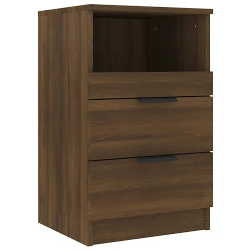 vidaXL Nachttisch 2 Schubladen 1 Fach Nachtschrank Nachtkonsole Nachtkommode Schlafzimmer Schrank Kommode Braun Eichen-Optik Holzwerkstoff vidaXL Nachttisch 2 Schubladen 1 Fach Nachtschrank Nachtkonsole Nachtkommode Schlafzimmer Schrank Kommode Braun Eichen-Optik Holzwerkstoff