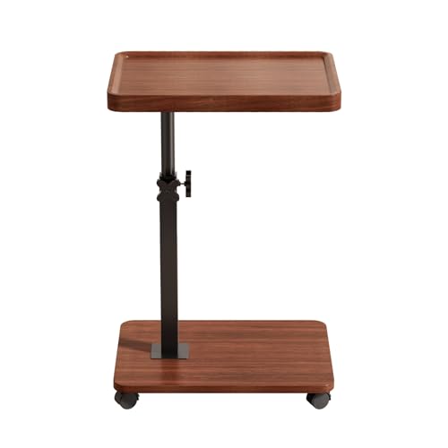 C-förmiger Beistelltisch, 2-stöckiges Sofa, Couch, Bett, Beistelltisch, höhenverstellbar, mobiler Roll-Laptoptisch mit Rollen, Sofa-Nachttisch, Nachttisch mit Ablagefach für kleinen Raum, Wohnzimmer
