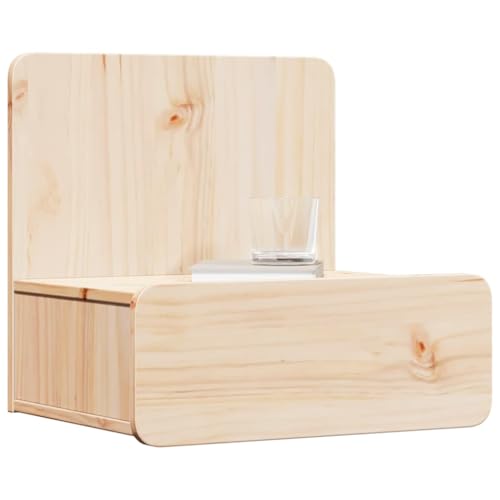 vidaXL Nachttisch Braun 44 x 32,5 x 40 cm Massivholz Kiefer, Eleganter rechteckiger Nachttisch, aus Holz, kompakte Organizer, Zeitloses Design für Dein Zuhause
