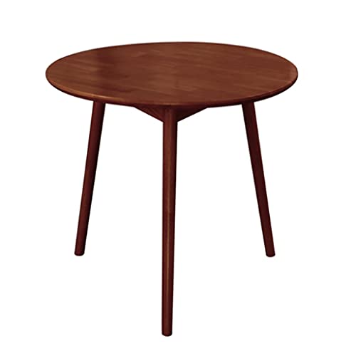 bingomiynhg Esstisch aus Massivholz, Vintage-Couchtisch aus Holz, 75 cm hoch, Kleiner Freizeit-/Verhandlungstis ch für den Balkon im Haushalt (Farbe: A (rund), Größe: 80 cm)