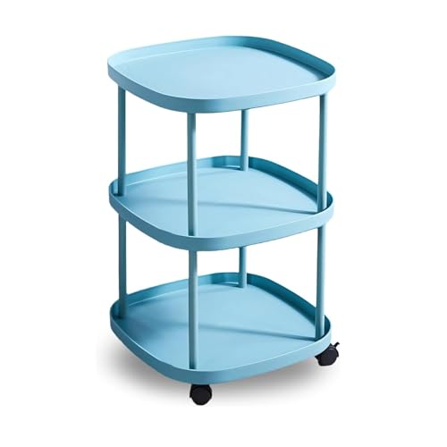 Moderner quadratischer Nachttisch mit 2/3 Ebenen, Neuer rollbarer Beistelltisch mit Metallrahmen, stilvoller Tee-/Couchtisch für Schlafzimmer, Wohnzimmer, Büro, Badezimmer, einfache Montage