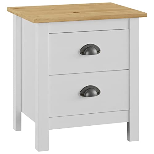 Fasba Nachttisch Hill Weiß 46x35x49,5 cm Massivholz Kiefer, Beistelltisch mit viel Stauraum, Nachtschrank, Nachtkommode, Nachtkonsole