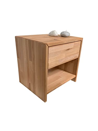 Möbel-Store24 Nachtkommode Nachtschrank Nachtkonsole Kernbuche massiv Nako Judith/Sofie