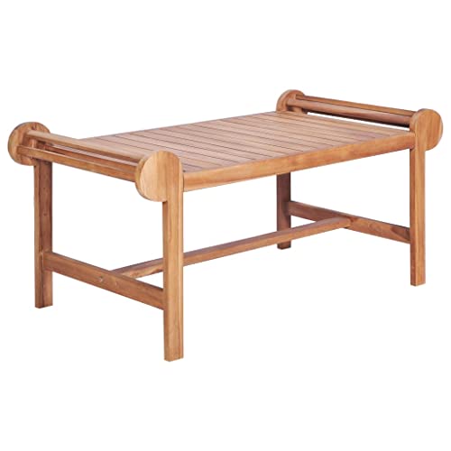 QJBSAVVA Couchtisch, Beistelltisch Holz Couchtisch Mit Stauraum Konsolentisch Schmal Kleiner Tisch Geeignet für College-Schlafsaal Büro Wohnzimmer Eingangsbereich 100 x 50 x 45 cm Teak Massiv