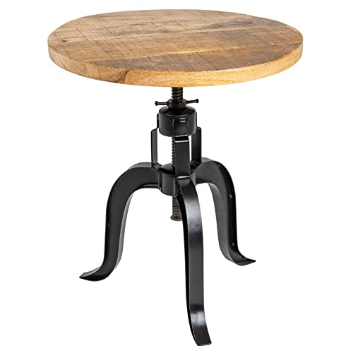 Riess Ambiente Höhenverstellbarer Beistelltisch Engineer 50cm Mangoholz Industrial Design Wohnzimmertisch Tisch Couchtisch