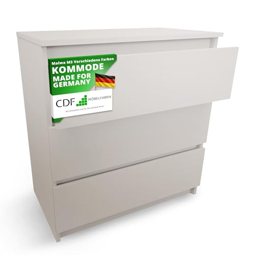 CDF Kommode mit Schublade Kaschmir Schrank Schubladenschrank 3 Schubladen Malm Kommode viel Stauraum Geeignet für Wohnzimmer Schlafzimmer Komodenschrank Organizer Kleidung 40T x 70B x 75H cm