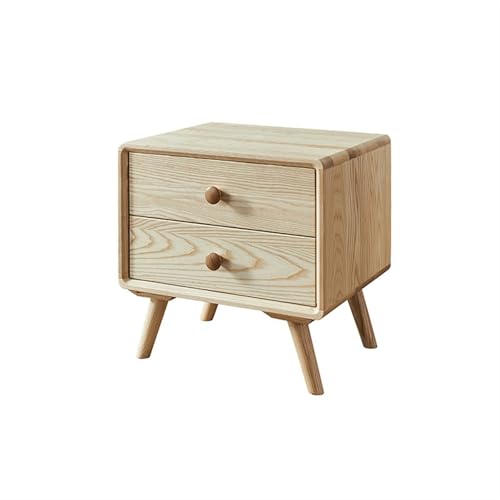 Nachttisch Aufbewahrungsschrank aus Massivholz mit Schubladen in Braun/Originalholzfarbe. Kleiner Schrank for Wohnzimmer, Schlafzimmer, Arbeitszimmer, Bücher, Lampen usw. Nachttische für Nachttische(N