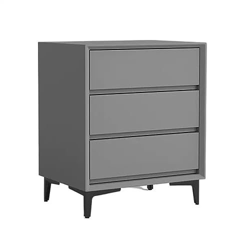 LaYaQbin Nachttisch Nachttisch, Vintage-Minimalist-Nachtt isch, Massivholz, einfarbig, Nachttisch, Aufbewahrung, DREI Schubladen, große Kapazität, Nachttisch, Möbel, Nachttisch