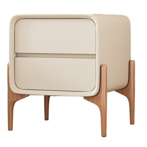IROEJT Modernes, Schlichtes Schlafzimmermöbel aus Massivholz für den privaten Gebrauch, cremefarbener Stil, Leder, für Schlafzimmer, Wohnzimmer, freistehend.?Beige 19.7x15.7x19.7in