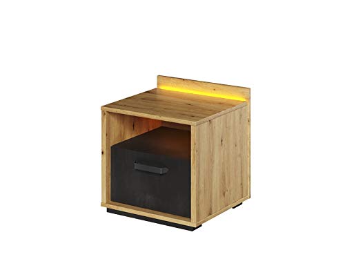 Furniture24 Qubic QB 10, Nachtkästchen, Nachtschrank Schublade