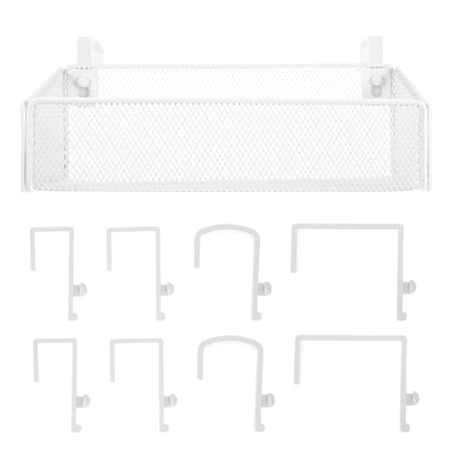 PENIKOKO Hängekorb Metall Aufbewahrungskorb für Nachttisch Platzsparendes Regal zum Einhängen Weiß Vielseitig für Schlafzimmer Wohnheim und Büro