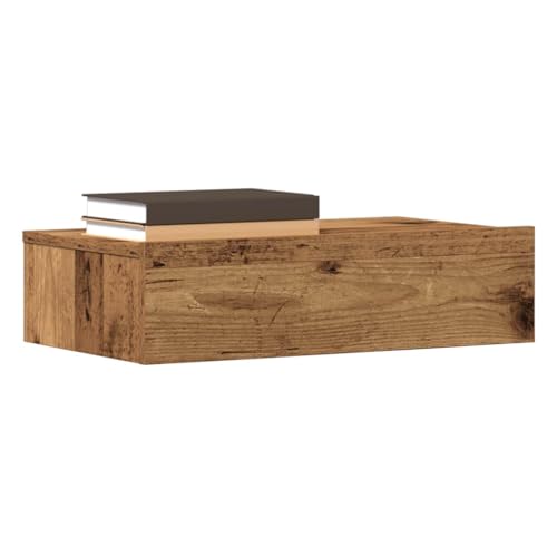 Rantry Nachttisch aus antikem Holz, 60 x 35 cm, aus mehrschichtigem Holz, Sideboard, Bodenschrank, Büromöbel, Nachttisch für Schlafzimmer