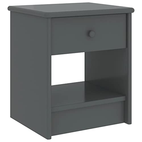 puraday Nachttisch Dunkelgrau 35x30x40 cm Kiefer Massivholz Kommode Industrial Kommode Schubladen Nachttisch Holz Nachttisch Modern Industrial Möbel Nightstand Nachtkommode Komodenschrank