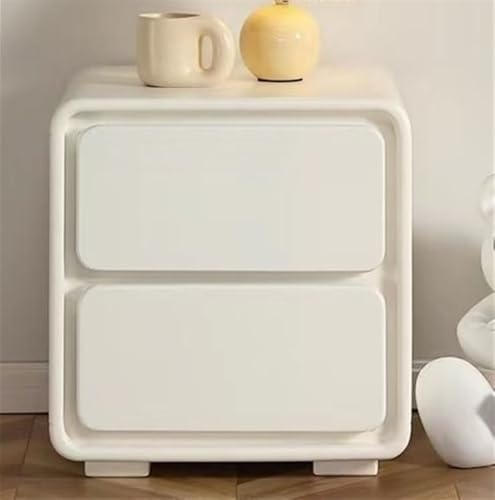 Generisch Nachttisch mit 2 Schubladen, Mikrofaser-Leder, Kommode für Schlafzimmer und Wohnzimmer, modernes Design, 17.7in