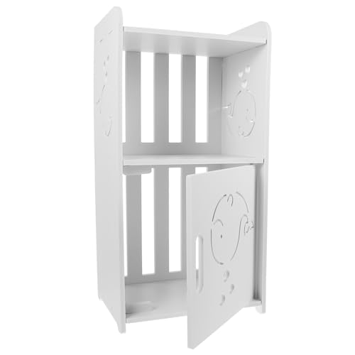 VICASKY Moderner Nachttisch mit Hohlfräsung Stabiler Aufbau Multifunktionaler Stauraum Kleiner Beistelltisch für Schlafzimmer Weiße Einfache Kommode mit Ablagefläche für Bücher und Lampen