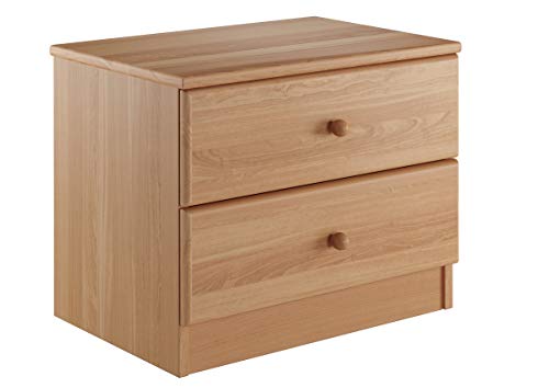 Erst-Holz Niedrige Nachtkonsole Buche Massivholz Nachttisch mit Zwei Schubladen 90.20-K38