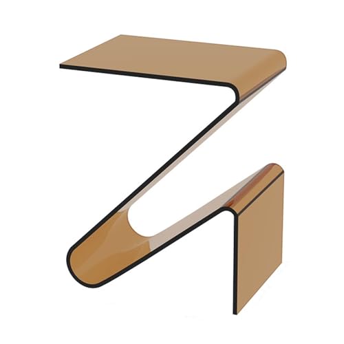 YHNNH Nachttisch und Beistelltisch aus transparentem Acryl, moderner Couchtisch, geometrischer Beistelltisch für das Wohnzimmer, vielseitig einsetzbar (braun)