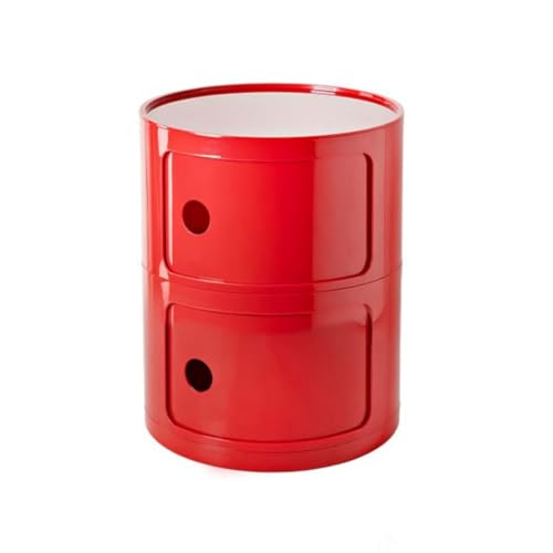 Nachtschrank Nordic Modern Nachtschrank mit Schubladen & Schiebetür - für Schlafzimmer Runder Nachttisch 2/3/4 Etagen Plas