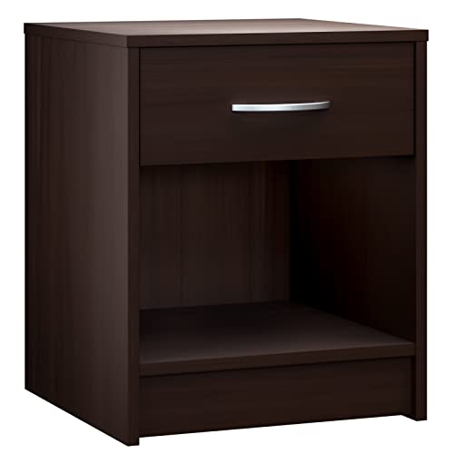 Casaria® Nachttisch Wenge 50x40x35cm mit Schublade Holz Modern Offen 50cm Komforthöhe Boxspringbett Schlafzimmer Nachtschrank Nachtkästchen Nachtkommode