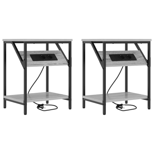 Vopese Nachttische 2 pcs Grau Sonoma 38 x 30 x 48 cm Holzwerkstoff Schränke und Lagerung Model859587