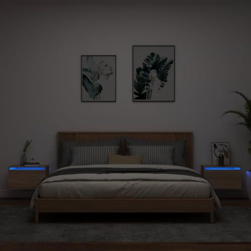 WKIEQACO zur Wandmontage Lichtern, 2 Stück, Sonoma OakTables Nachttische