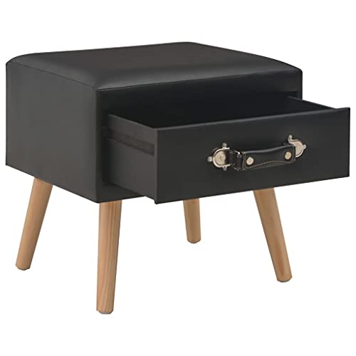HEFZGDB Nachttische 2 STK. Schwarz 40 x 35 x 40 cm Kunstleder Nachttisch Modern Nachttische Konsolentisch Küchentisch für Gästezimmer Wohnzimmer Schlafzimmer Hotel