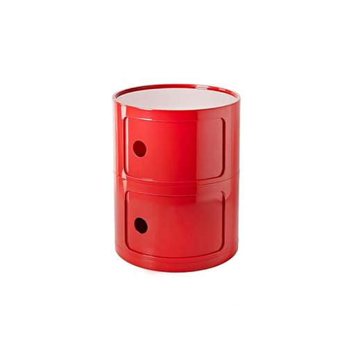 UioQrintan Nordischer moderner Nachttisch mit Schubladen und Schiebetür, runder Nachttisch, 2-, 3- und 4-stufiger Nachttisch aus Kunststoff, Aufbewahrungseinheit, Truhe für Schlafzimmer