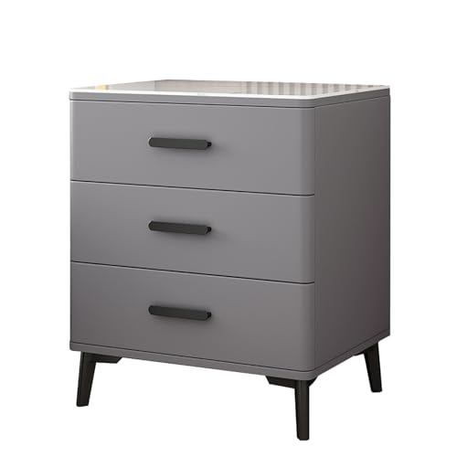 OIFAODAO Nachttisch, Moderne Nachttische, Nachttisch mit Schrank, for Schlafzimmer Stauraum, 3 Schubladen, Kommode for(Gray Rock Slab a,40x40x60cm)