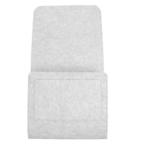 HEALEEP Filz Aufbewahrungstasche zum Einhängen Nachttisch Organizer aus Filz mit Seitlicher Öffnung Grau Multifunktionale Hängeaufbewahrung für Schlafzimmer Bett und Wohnheim