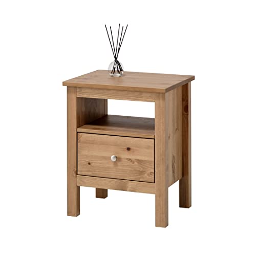 hagge home Skandinavisch Holz Beistelltisch Nachttisch Holztisch Wohnzimmertisch Schlafzimmertisch 45x37 cm Höhe 55 cm Braun